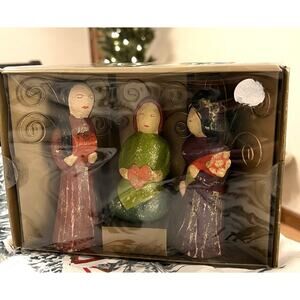PIER 1 NEW IN BOX FOLK ART Angels Picture & Card Holders Christmas 3163-43
